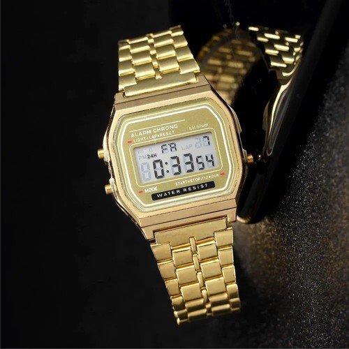 Montre numérique pour - montre, or