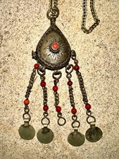 Rare COLLIER Ancien, Grande FIBULE BERBERE KABYLE - BIJOUX ETHNIQUE ORIENT