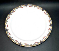 Plat rond en Porcelaine de Limoges W.GUERIN 1900 - décor Guirlandes fleuries