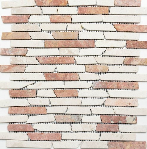 Marbre mosaïque rouge crème - mosaïque,
