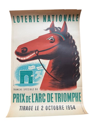 Affiche originale 1954 loterie - affiche,