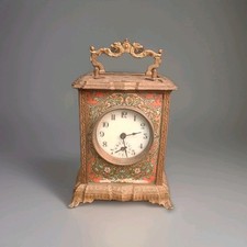 Ancienne Pendule Réveil Art Nouveau Fin 19e Japy Bronze Laiton Pendule Officier 