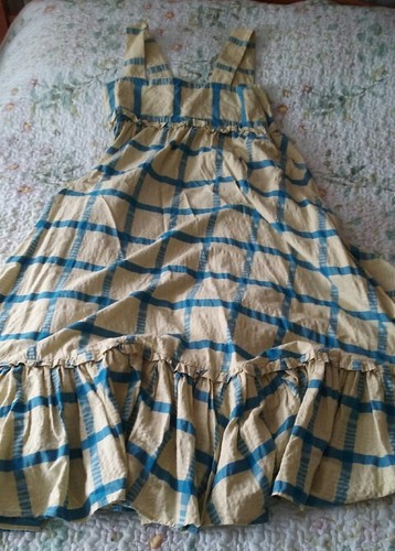 Robe longue carreaux jaune - à,
