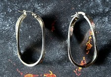 TRÈS JOLIES BOUCLES CRÉOLES ORIGINALES ARGENT FERMOIR CLIP TTBE 