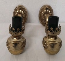 Ancienne Paire D'Appliques Murale En Laiton Vintage (Réf : CH36)