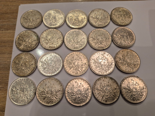 Lot pièces argent f - lot,
