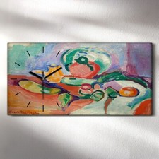 Horloge décorative sur toile 60x30 nature morte avec légumes henri matisse