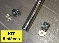 Kit Penderie étagère Chaussure Tube 80 cm chromé Piton d'embrasure laiton chromé