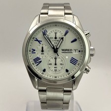 Montre chronographe filaire Seiko VD57-KZ10 blanche paire style pile remplacée