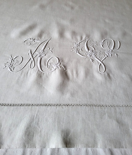 N22 ancien drap fil lin - n22, de
