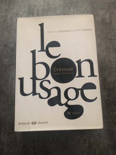 Bon usage grevisse langue - le,