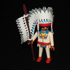 Playmobil western chef indien 3250 3876 + couteau noir dans le dos fourni