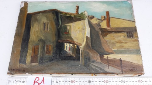 Tableau huile sur toile rue - tableau,