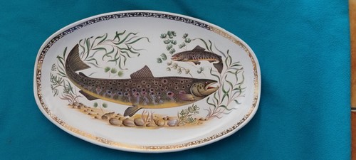 Plat poisson ovale ancien - à,