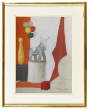 BELLE NATURE MORTE AUX JOUETS SIGNEE 1950 (13)