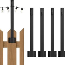 4 Pcs Chaîne Métallique pour Poteaux Lumineux avec Clip Support Crochets pour