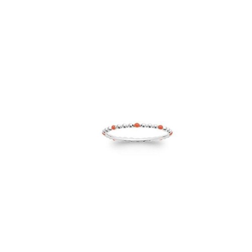 Bague petites boules corail