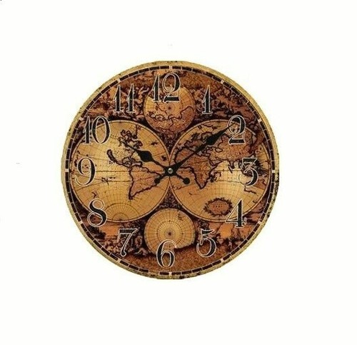 Horloge murale bois carte - carte, du