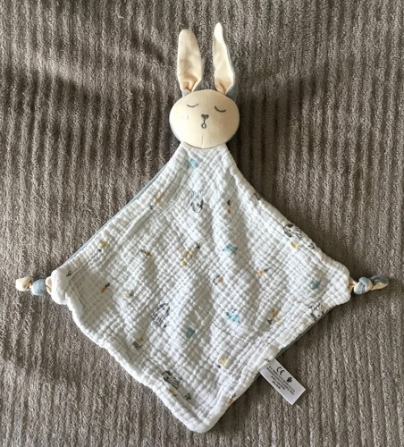 Doudou lapin bleu blanc - doudou,