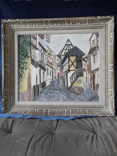 Tableau hst village alsacien - tableau,