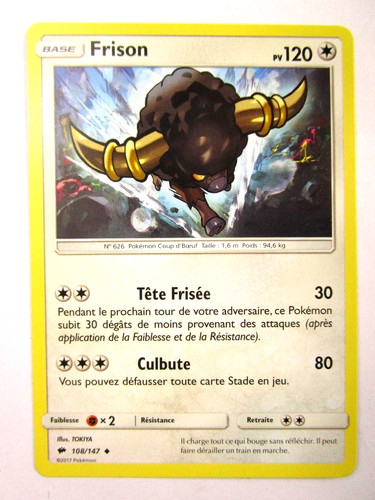 Carte pokémon frison 108 - pokémon, 108/147