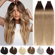 60 BANDES EXTENSIONS DE CHEVEUX NATURELS TAPE ADHÉSIVES HUMAIN HAIR 35-65 POUCES