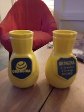 2 pots porte paille orangina 