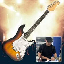 GFA Ryan O'Neal Singer Couchage At Last Signé Électrique Guitare Preuve