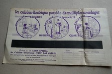 Facture  1935 ELECTRICITE Cuisine électrique  éclairage  Bordeaux