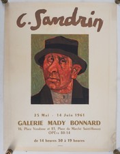 [AFFICHE D'ART] C. SANDRIN : L'Homme rouge au chapeau #Mady Bonnard #Paris, 1961