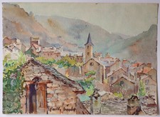 MARTHE DAUDE AQUARELLE VILLAGE