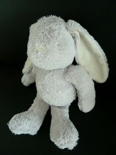 F7* DOUDOU PELUCHE ATMOSPHERA LAPIN GRIS NEZ BLANC SCRATCH sans PLAID 34cm Lire
