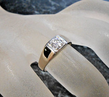 Bague solitaire  or blanc  18K