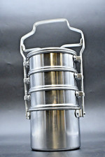 Ancienne Cantine Gamelle De Camping A 4 Étages.vintage  .En Alu.