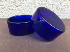 2 récipients de salerons / En verre bleu cobalt / A détourner / Bibelot / Déco
