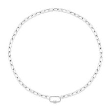 14K or Blanc Diamant Papier Pince Lien Collier 0.23 CT Charme Femmes Coupe Ronde