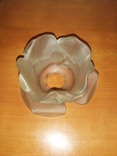 1 TULIPE ROSACE EN PATE DE VERRE POUR LUSTRE ANGELOT VERS 1930 ART DECO N°2
