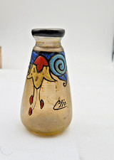 OBJET DE VITRINE ART DECO VASE EMAILLE SIGNE CLIO H 9.10 CM