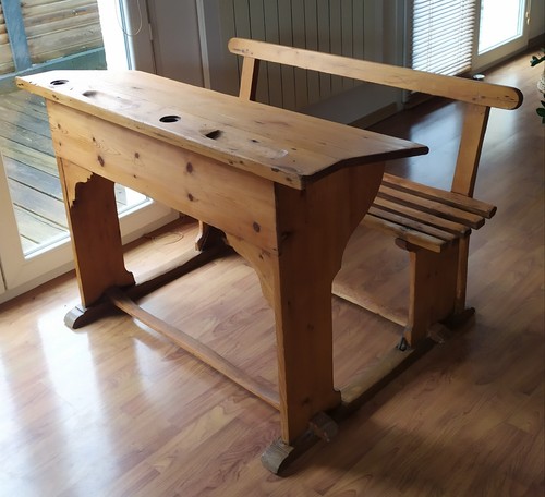 Pupitre écolier ancien - , en
