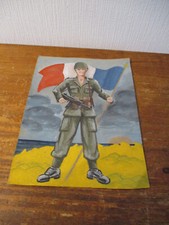 GUERRE ALGERIE DESSIN POUR PROJET D AFFICHE POUR LES UNITES TERRITORIALES 1959