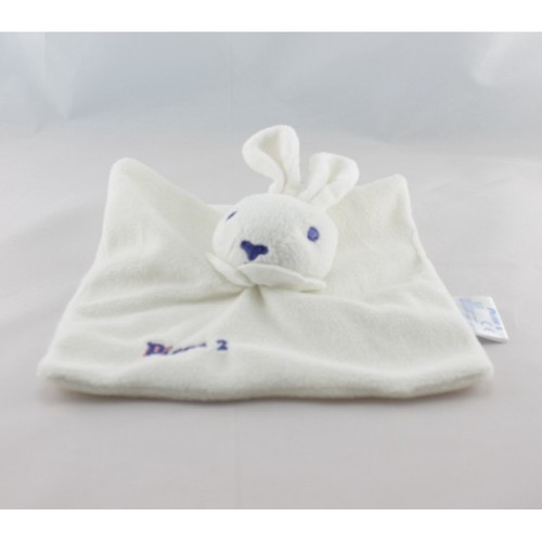 Doudou plat carré lapin blanc - lapin,