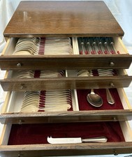 MENAGERE EN METAL ARGENTE CHRISTOFLE  MODELE SPATOURS 115 PIECES EN COFFRET