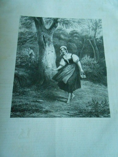Litho 1835 jeunne fille dans - litho,