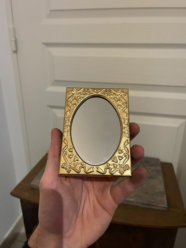 Miroir doré rectangle ovale - doré,