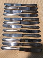 12 COUTEAUX À FROMAGE MÉTAL ARGENTÉ MODÈLE PERLE STYLE CHRISTOFLE