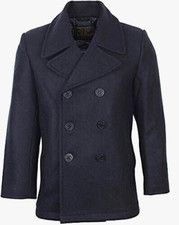 Caban US Navy bleu marine pee coat deck jacket manteau laine