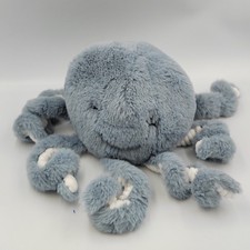 Doudou peluche pieuvre bleu blanc ATMOSPHERA - 34172