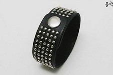 Bracelet Noir  type cuir noir