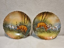 PAIRE ASSIETTES DÉCORS PEINT