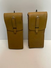 2 Etuis cartouchière PM MAT49 cuir jaune Armée Française